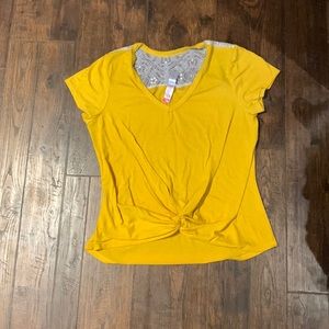 Yellow and white lace T-shirt, Size Small, Used